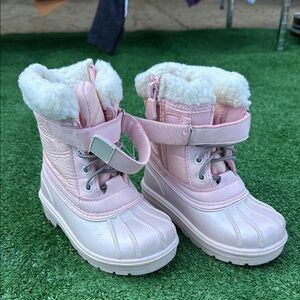 Cat & Jack Pink and Cream Winter Boots